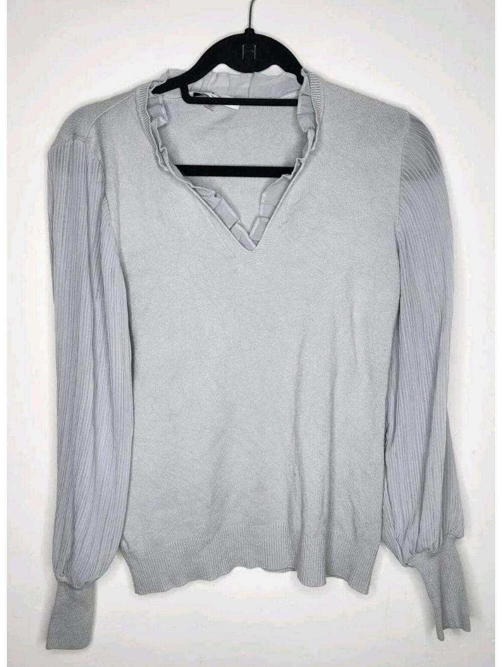 Sioni Milano Long Sleeve Blue Women Top Viscose Blend Size M